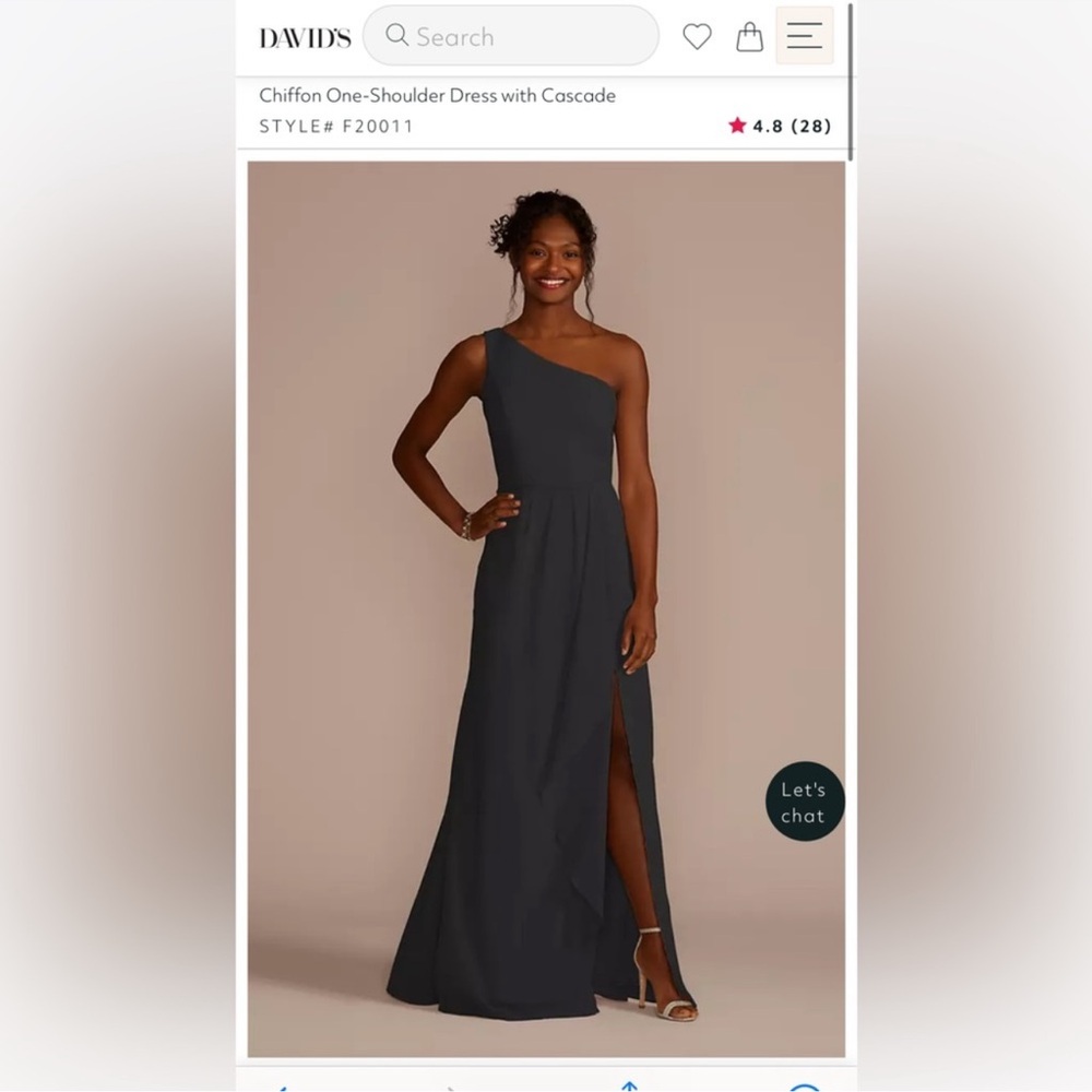 David’s bridal dress black chiffon